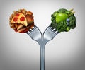 Unhealthy And Healthy Food Royalty Free Stock Photo