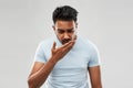 Unhealthy indian man coughing