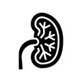 unhealthy kidney glyph icon vector illustration