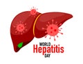 Unhealthy liver. World hepatitis day.