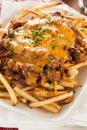 Unhealthy Messy Chili Cheese Fries Royalty Free Stock Photo