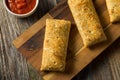 Unhealthy Microwaved Pizza Pockets Royalty Free Stock Photo