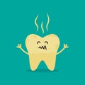 Unhealthy Tooth. cartoon rotten tooth character