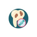 Unhealthy tooth flat icon