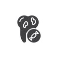 Unhealthy tooth vector icon