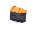 Uni sushi Japanese tradition food.Egg of Sea urchin top on rice rap by Seaweed