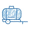 Uniaxial Trailer Vehicle doodle icon hand drawn illustration Royalty Free Stock Photo