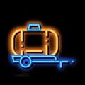 Uniaxial Trailer Vehicle neon glow icon illustration Royalty Free Stock Photo