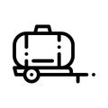 Uniaxial Trailer Vehicle Vector Thin Line Icon Royalty Free Stock Photo