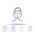 Unibrow, women multi color icon. Simple thin line, outline vector of plastic, surgery, epilation icons for ui and ux, website or