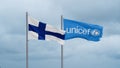 UNICEF and Finland flag