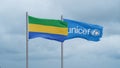 UNICEF and Gabon flag