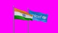 UNICEF and India flag