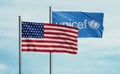 UNICEF and USA flag