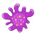 Unicellular bacterium bright violet icon, biology and microbiology organism