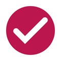 White Checkmark on Magenta Circle Icon PNG Royalty Free Stock Photo