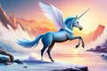 Unicorn Abstract Wallpaper. Soft Background With Cute Mythical Horse In Pastel Colors. Generative AI