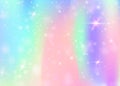 Unicorn background with rainbow mesh. Royalty Free Stock Photo