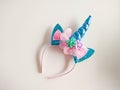 unicorn bandana for girls blue horn Royalty Free Stock Photo
