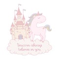 `Unicorn always believes in you` card