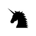 Unicorn black sign icon. Vector illustration eps 10 Royalty Free Stock Photo