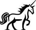 Unicorn - black and white isolated icon - vector illustration Royalty Free Stock Photo