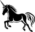 Unicorn - black and white vector illustration Royalty Free Stock Photo