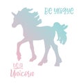 Unicorn Blue Pink Pastel Gradient Vector Illustration