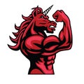 Unicorn Bodybuilder Muscular Body Royalty Free Stock Photo