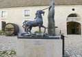 The Unicorn bronze statue by Salvador Dali at the Court Square inside of Chateau de Pommard winery