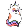 Unicorn cat icon, fantasy cute animal symbol