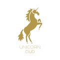 Unicorn club isolated logotype design
