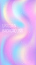 Unicorn color gradient with glitter. Fantasy pastel ombre vector background with bokeh. Liquid candy cotton abstract