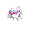 Unicorn colorful cartoon icon