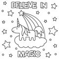 Unicorn. Coloring page. Vector illustration.