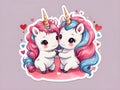 Cute unicorn couple making love
