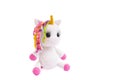 Unicorn crochet plush doll isolated on white background. Royalty Free Stock Photo