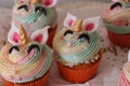 unicorn cupcake, muffin, birthday sweets decoration Royalty Free Stock Photo