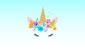 Unicorn head with flowers - card and shirt design Royalty Free Stock Photo