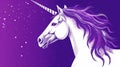 Unicorn Decorated Purple Background, Made with Generative AI