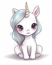 Unicorn design with colorful fantasy stars for kids. Cute baby unicorn with colorful hair and horn. Baby unicorn sleeping and