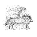 Unicorn design particle vector illustration