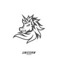 Unicorn Esport gaming mascot logo template Vector. Modern Head Unicorn Logo Vector