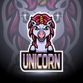 Unicorn esport logo mascot design