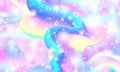 Unicorn. Fairy background. Mermaid rainbow. Vector