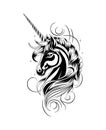 Unicorn, fantasy animal tattoo, logo, symbol art.