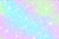 Unicorn galaxy fantasy background with stars sparkles. Pastel magic sky. Cute princess wallpaper. Vector illustration. Royalty Free Stock Photo