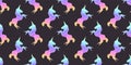 Unicorn rainbow in geometry origami polygonal Style pattern