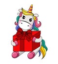 Unicorn with a gift.