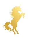 Unicorn golden silhouette